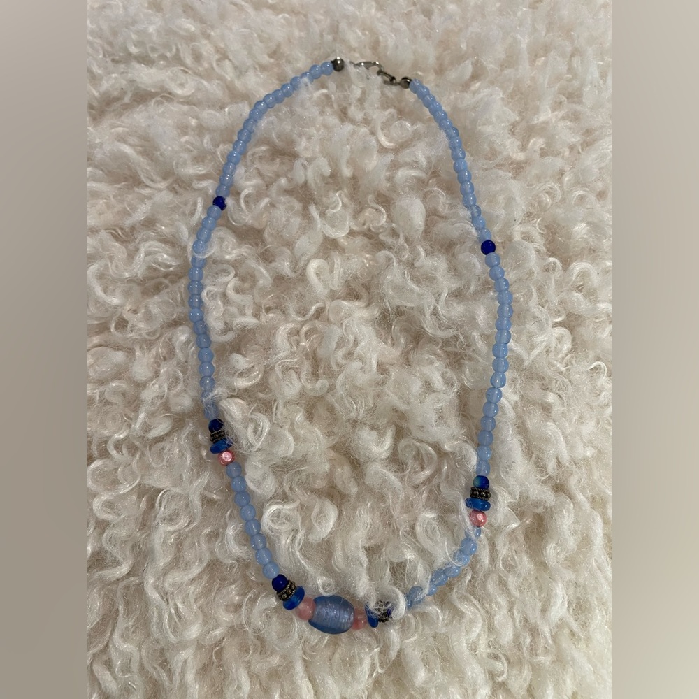 Blue beaded necklace